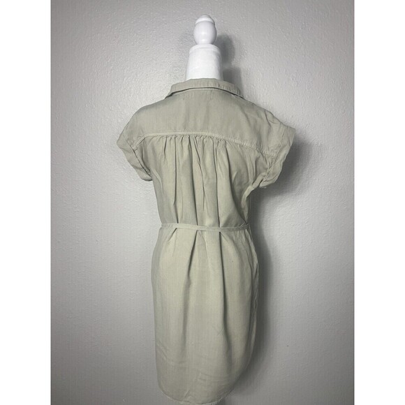 Anthropologie Cloth & Stone Tunic in Beige Tie Waist Shirt Dress Size XS A2 - Picture 3 of 7